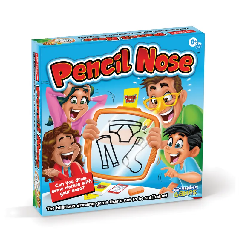 Pencil Nose Board Game for Family Night Fun Drawing Game for Kids 8 Years and Up and Adults Boosts Creativity and Social Interaction