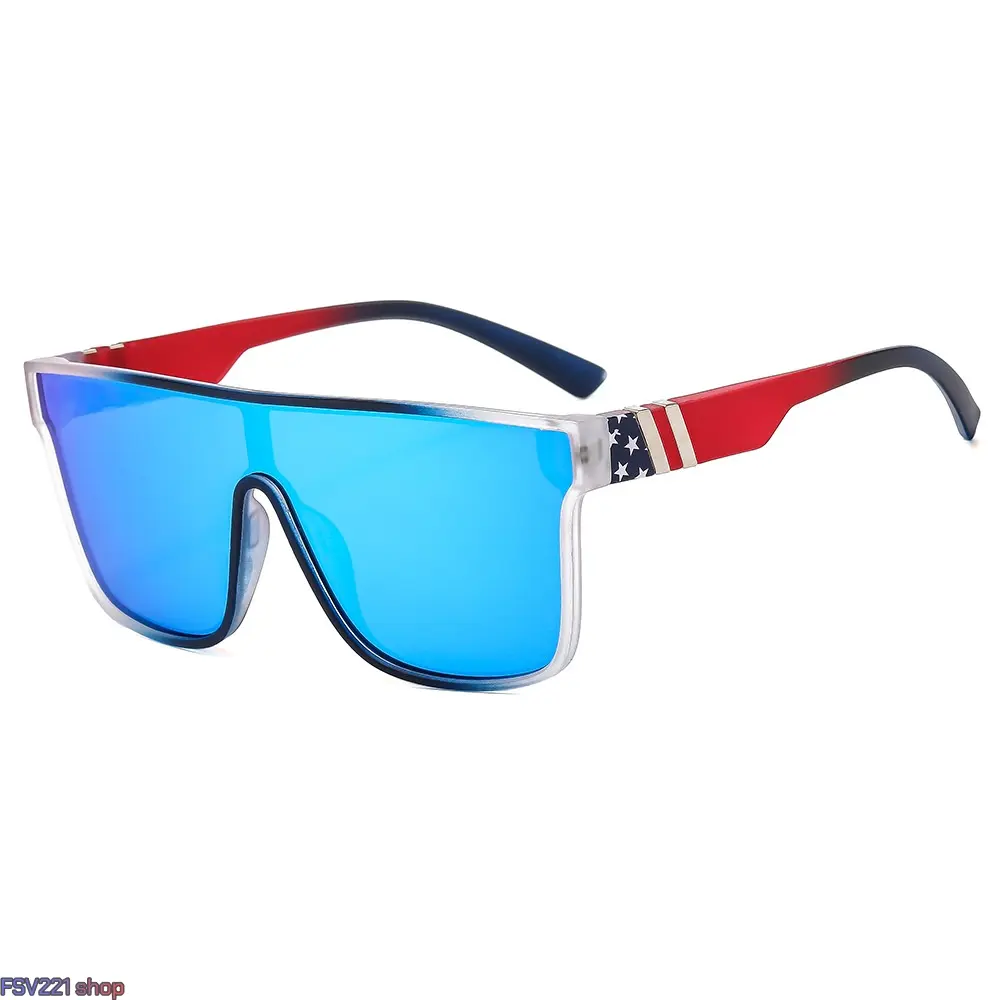Sporty Oversized Shield Sunglasses UV400 Mirrored Lens One  display picture 3