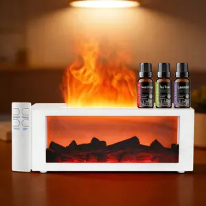 300ml Fireplace Flame Diffuser with Remote Control 7 Soothing Colors Timer & Auto-Off for Home Aromatherapy Unique Christmas or Housewarming Gift