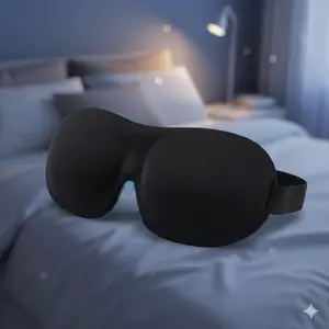 3D Contoured Sleep Mask for Deep Rest, Adjustable Strap Zero Pressure Soft Breathable Light Blocking, Travel Yoga Meditation Night Shift Comfort Fit No Light Leakage Sleeping Mask