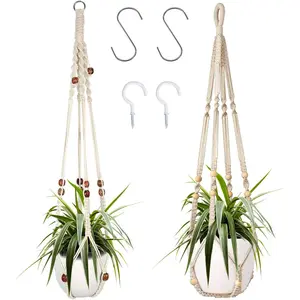 Macrame Plant Hanger, 2 Packs Plant Hangers, Hanging Planter for Indoor Plants Decorative Macrame Pot Hanger for Home Decor
