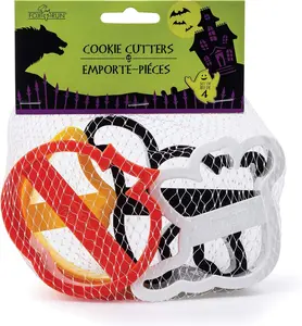 4 Piece plastic Halloween Cookie Cutter Set, Pumpkin cookie cutter set