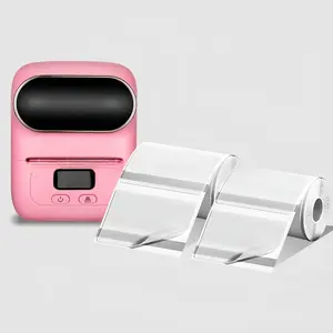 Transparent Round and Square Thermal Labels for Barcodes and Addresses, Self-Adhesive Thermal Label Paper Compatible with Multiple Printers, Sticky Label