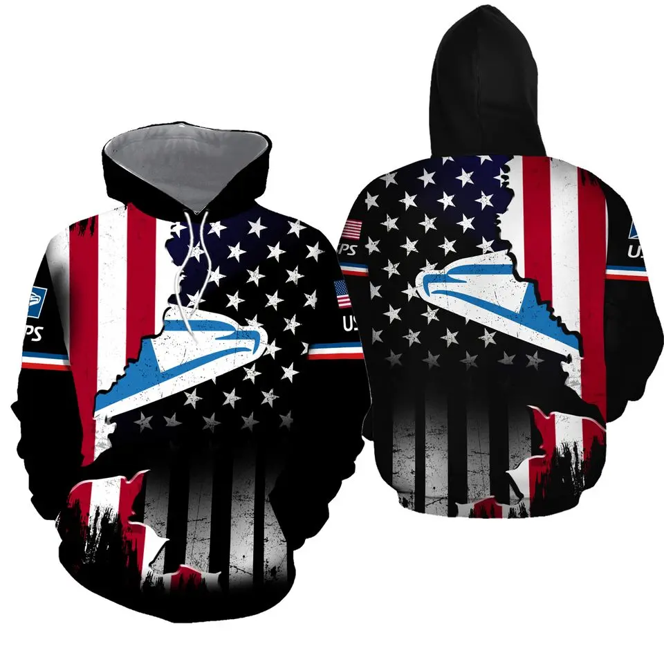 Postal Worker Hoodie, America Flag 3D All Over Printed