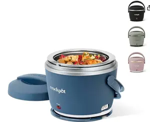 Crock-Pot 20-Ounce Electric Lunch Box, Portable Food Warmer, Faded Blue, Perfect for Travel, Car, On-the-Go, Keeps Food Warm, Spill-Free, Dishwasher-Safe, Ideal Gift for Men and Women
