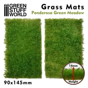 Green Stuff World Grass Mat Cutouts - Ponderosa Green Meadow 10338
