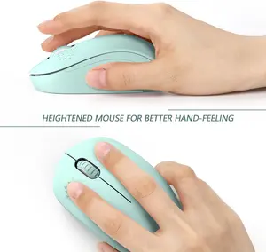 Wireless Mouse for Laptop – 2.4G Silent Click Mouse with USB Receiver, Portable Optical Computer Mouse for PC, Chromebook & Tablet (Mint Green)
