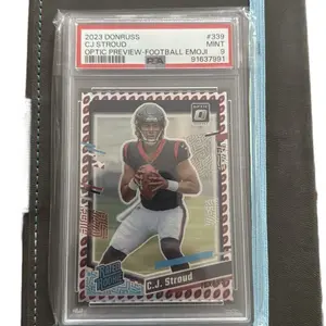 PSA 9 Grade Slab 2023 Donruss Optic Preview CJ Stroud Football Emojis