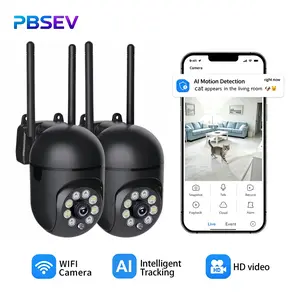 PBSEV 360° Home Security Camera 1080P HD with Color Night Vision Person & Motion Detection Two-Way Audio Indoor Outdoor Surveillance Bluetooth WiFi Connection