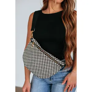 Patsy Checkered Bum Bag - Black