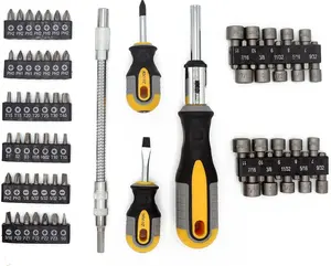 66-Piece Ratchet Screwdriver Set with Bits and Nut Driver, Chrome Vanadium, Multi-color