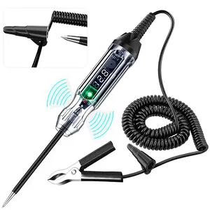 Upgraded 3-72V Buzzer Automotive Test Light, Heavy Duty Digital LED Circuit Tester with Voltmeter and Dual Color Polarity Indicate Light, Bidirectional DC  Tester Electric Light Test Pen
