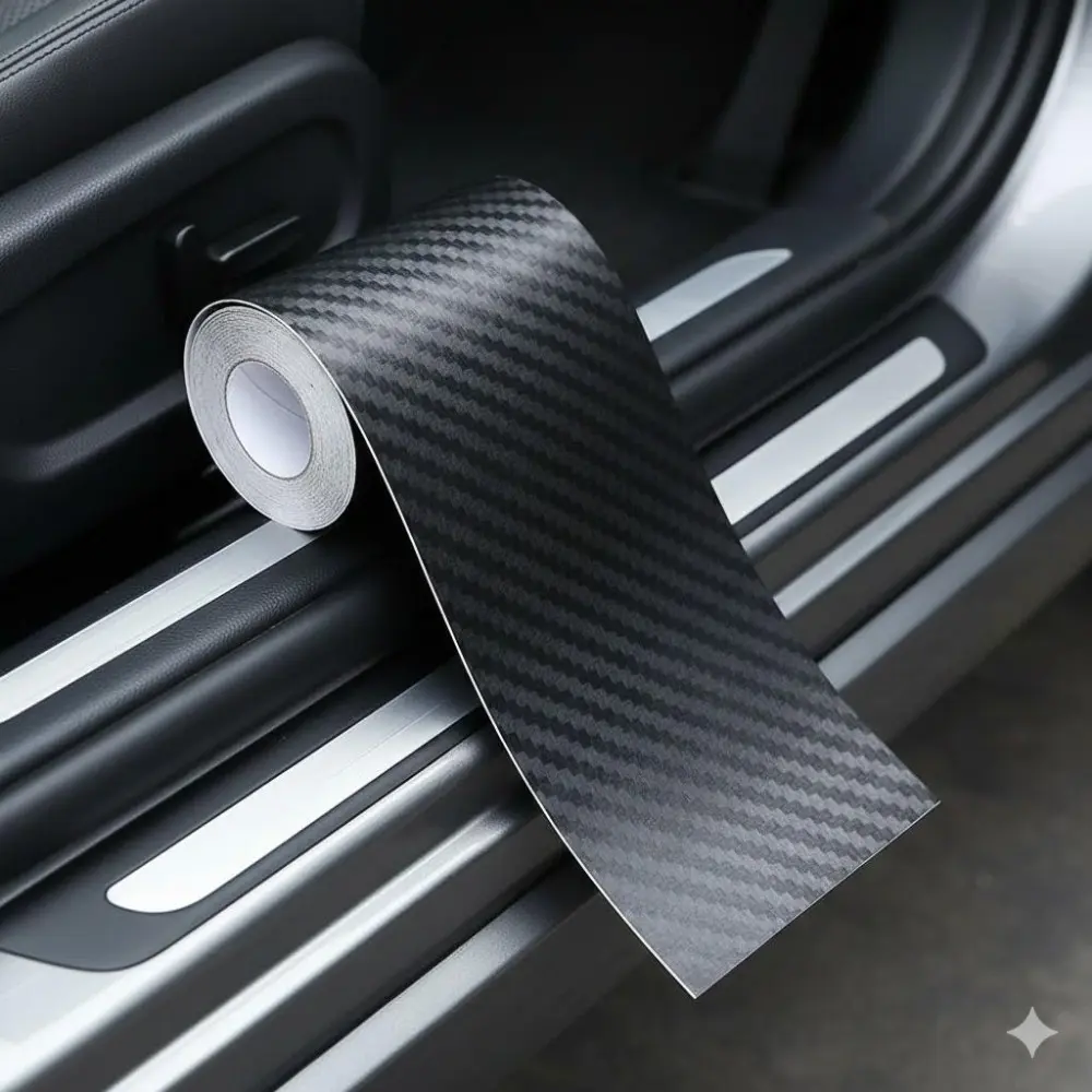 Upgrade Your Car with 3D Carbon Fiber Vinyl Wrap: DIY Easy-Apply Anti-Scratch UV Protection, Custom Sizes for Cars, SUVs, Trucks - B Pillar Decals, Waterproof & Durable Auto Skin Film Kit