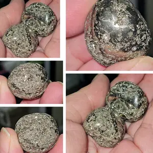 Pyrite/ "Fools Good" Crystal half Tumbled - multiple sizes available