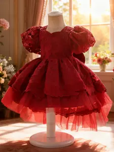 Baby Girls Dress Kids Girl Dress Summer Short Sleeve Lace Hollow Kids Clothing Fashion Baby Girl Clothes