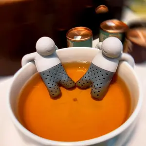 Tea Brewing Little Man Tea Strainer, Abstract Bitter Tea Mr. Tea Water Filter, Office Lazy Person'S Tea Brewing Gadget, Tea Separation Prank Item