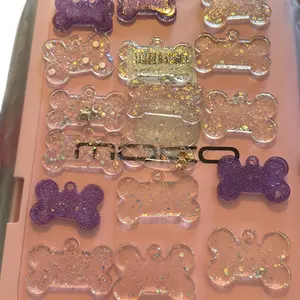 Resin 2 pc Pet identity tags, personalized dog tags and cat tags, custom engraved, easy to ready FREESTYLE