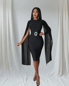 Sleek and Slay Black Midi Dress