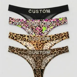 Custom Personalized Name Ice Silk Thong for Women with Rhinestone Letters(sliver/gold), sexy breathable comfortable panties, custom distintive special Lingerie Gift for your beloved one