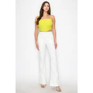 MESH SEAMED CORSET CROP TOP