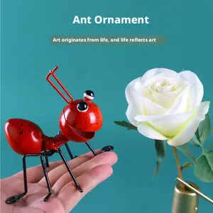 Ant Decorative Metal Wall Art, Cute Ant Statue for Indoor Outdoor, Garden Court Fence Insect Decoration, Bedroom Living Room Hanging Ornament (4pcs Set)