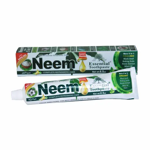 Fluoride-Free 5-in-1 Neem Herbal Toothpaste - Vegetable-Based, Alcohol-Free Mint & Clove Daily Care for Teeth Whitening & Oral Health