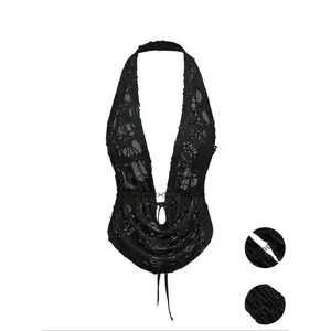 Women's sexy backless camisole, party club date solid color top, summer women's clothing, women's clothingRAIMENTRY