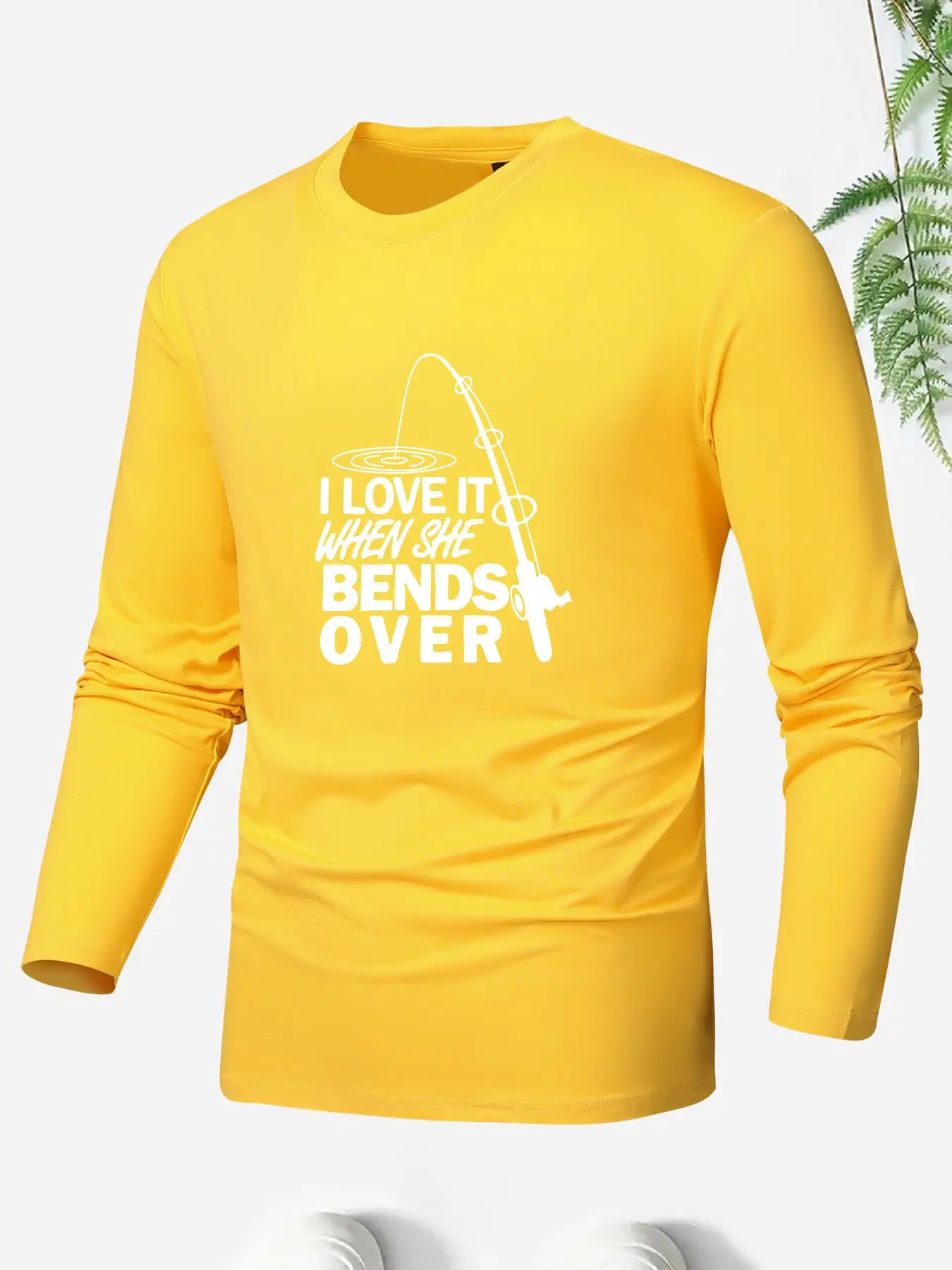 Men's Letter Print Round Neck Tee, Regular Fit Casual Long Sleeve Crew Neck T-Shirt for All Seasons, Men's Top for Outdoor Wear