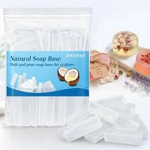 Soap Base Natural 14.8oz - Clear Glycerin Base for Soap Making Melt and Pour Organic Glicerina para Hacer Jabones Foaming Additives Odorless Good Cleaning Ability Soap Making Supplies