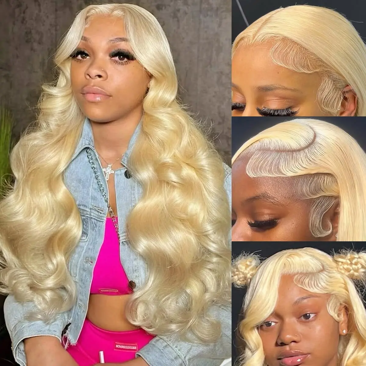 613 Lace Front Wigs Human Hair 180% Density 13x6 & 5x5 Blonde Lace Front Wigs Human Hair Pre Plucked Glueless Wigs Human Hair Blonde Body Wave Wigs For Women Lace Frontal wig Adjustable Convenient Wig