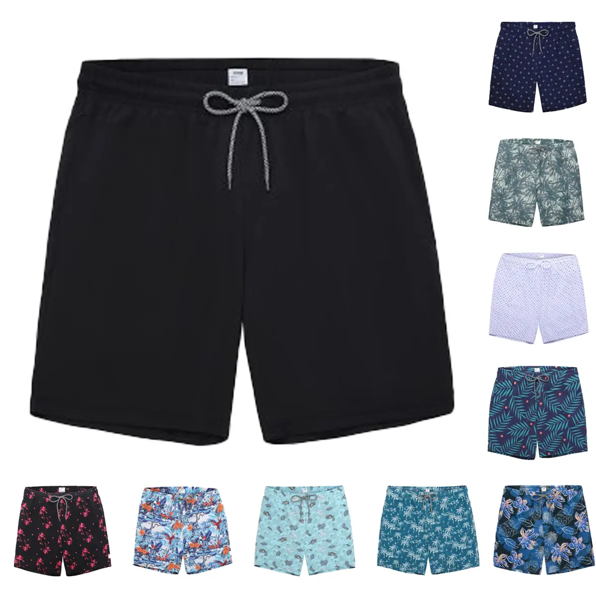 Men's Quick Dry Swimwear Shorts, Hawaiian Print Board Trunks with an Adjustable Waist and Mesh Lining for Beach & Surfing, Adjustable Waist Men's Swim Trunks, All Over Print Men's Swim Trunks