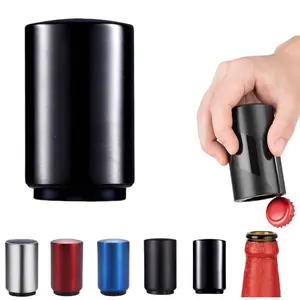 Magnetic Bottle Opener Automatic Stainless Steel Beer Opener Push Pull Lid Catcher Easy Cap Removal No Damage Durable Stylish Black hanksgiving tableware Value Pack Christmas Gift Set Stock Up