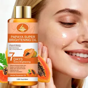 Papaya Brightening Oil, containing papaya, aloe vera and hyaluronic acid, tightens and deeply nourishes body skin, locks in moisture, Hydrating, keeping skin soft and smooth, brightening complexion with plant-based formula