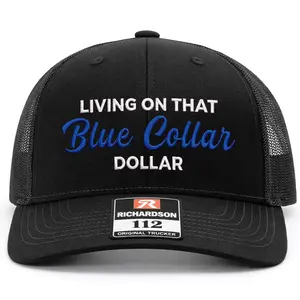 Living On That Blue Collar Embroidered Richardson Hat