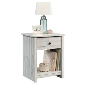 Sauder River Ranch Night Stand with Charging Station & Hidden Wireless Qi Compatible Charger Rustic Design for Farmhouse Coastal Decor