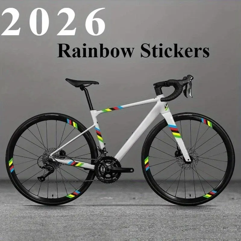 16Pcs/et, cycling stickers and decals, rainbow champion bike wheel set stickers, road bike mountain bike rim decorative decals