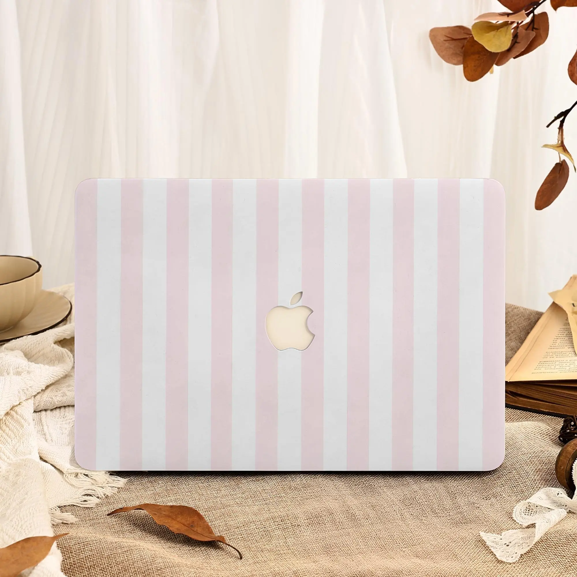 Pink-white Vertical Stripes MacBook Case for MacBook Air 15 13, MacBook Pro 16 14 13 Inch,  MacBook Protective Case Cover