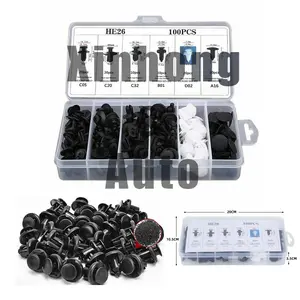 100Pcs Retainer Clips, Body Bumper Rivet Retainer, Trim Molding, Push Pin Clips Kit