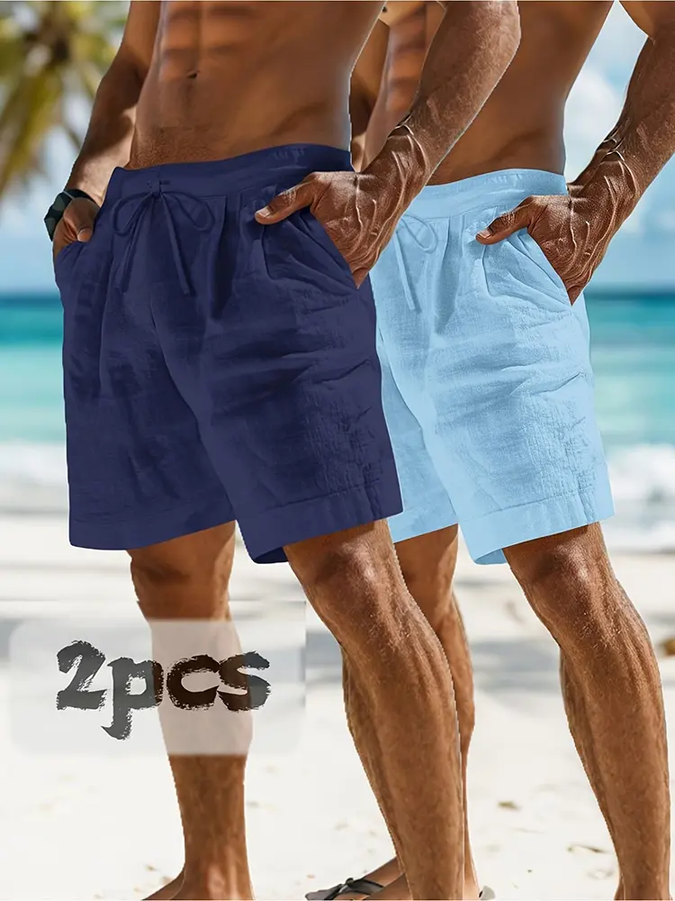 2-pack new summer shorts with a simple design—cool and breathable, versatile and easy to match