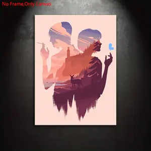 1 piece/set Frameless canvas painting and printing poster, classic double exposure art, Life is Strange, the gift for video game lovers, ideal for bedrooms, living rooms, Modern home decor, wall decorations, room decoration