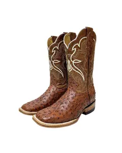 Cowboy Boot Ostrich Brandy