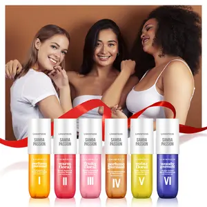 6 Different Types Fine Body & Hair Perfume Mist, SAMBA PASSION Women Mutli Series Flavor Spray, LANIMPRESS Long-Lasting Fragrance Spray, Natural Scent & Complicated Notes Experience, Travel Size Vanilla Amber Patchouli