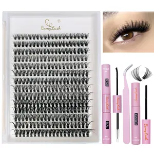 Eyelash Extension Kit, Eyelash Bond Glue, 280pcs Mixed Length Individual False Eyelashes, 40P Single False Eyelashes, Professional Eye Makeup Accessories for Women, Cosmetic, Eyelash Fixer, Individual Lash Clusters