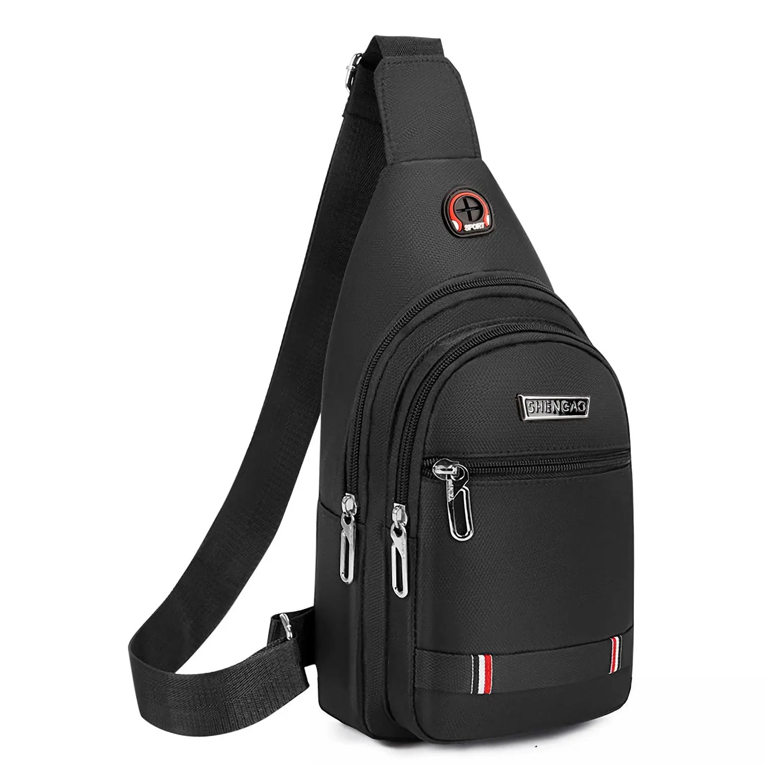 Crossbody Sling Backpacks Multifunctional Sling Bag For Men, Small Shoulder Backpack Motorcycle Chest Bags One Strap Backpack with Earphone Hole