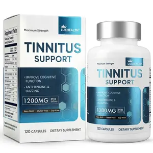 Tinnitus Relief for Ringing Ears 1200mg, 120 Capsules Supplement with Vitamin C & B Complex, Supports Ear Health, Reduces Ringing in Ears, Promotes Hearing Wellness & Comfort