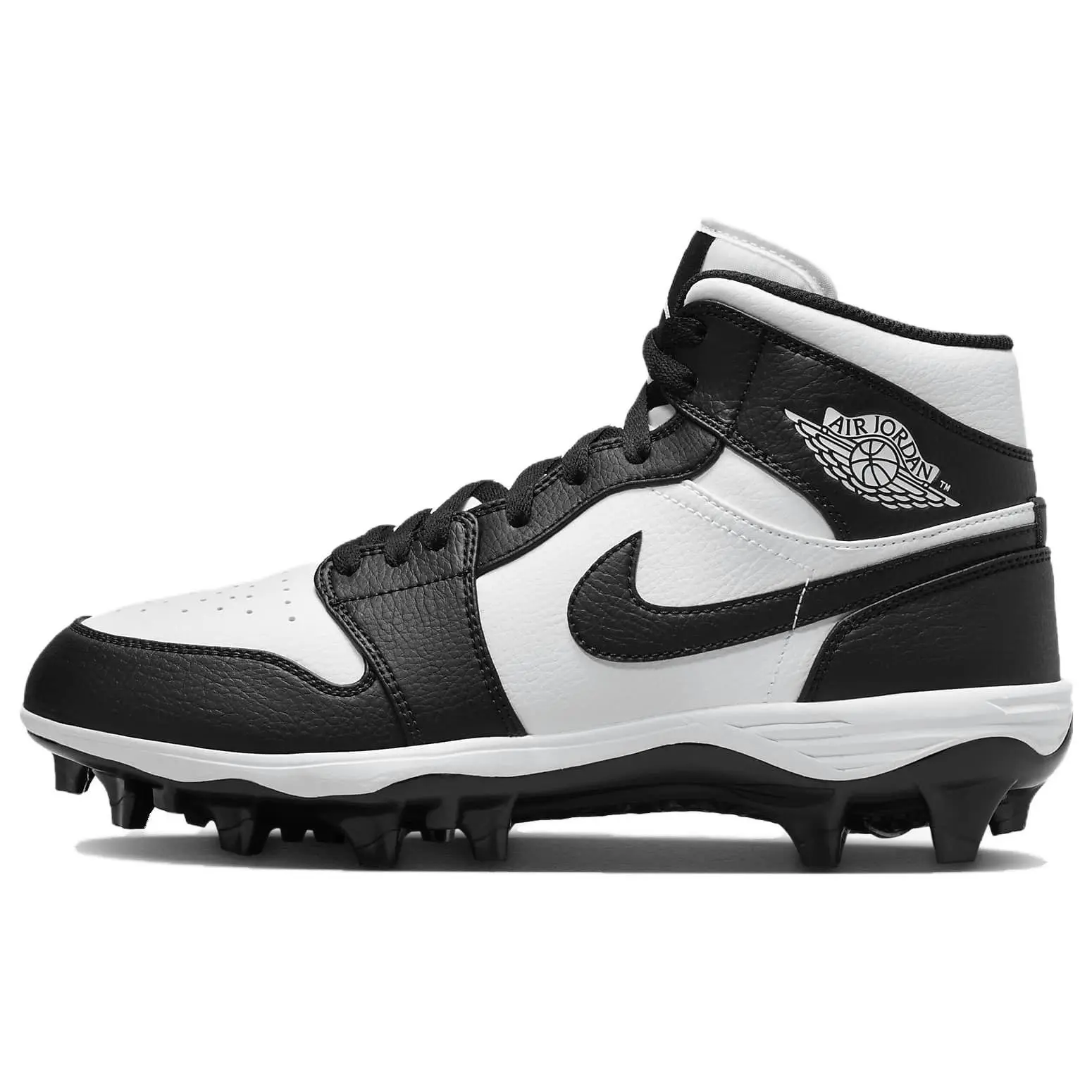 Men's Jordan Air Jordan 1 Mid-TD Lace-Up AG Cleats - Mid Top, Synthetic Leather, Polyester Liner, Rubber Sole Shoes, Wide Studs, Cushioning, Traction, House White Official Maison Mihara Football Shoes