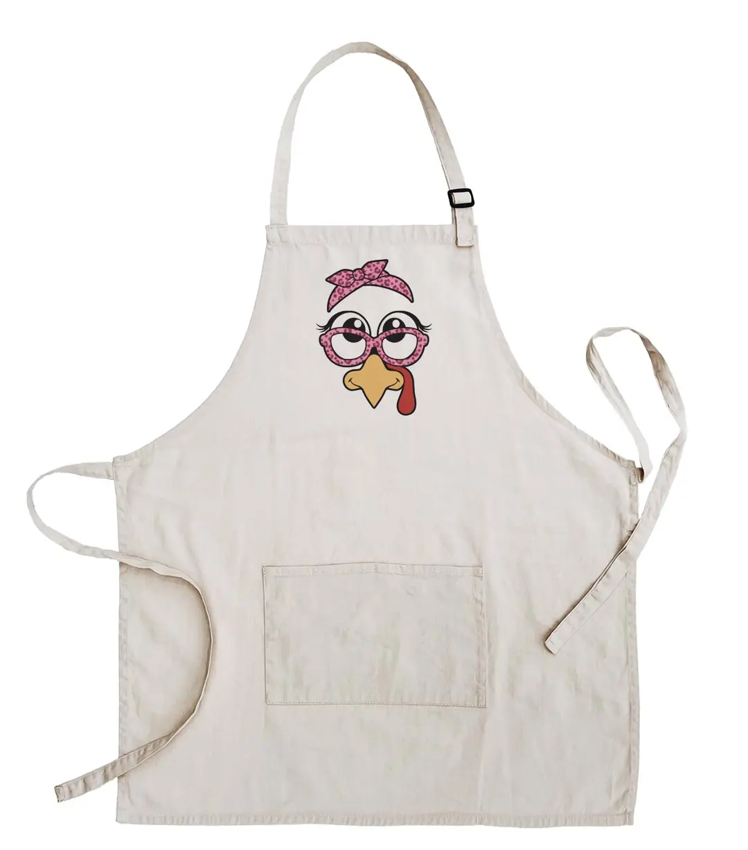 ThisWear Funny Thanksgiving Turkey Lil Turkey Face Two Pocket Adjustable Bib Apron