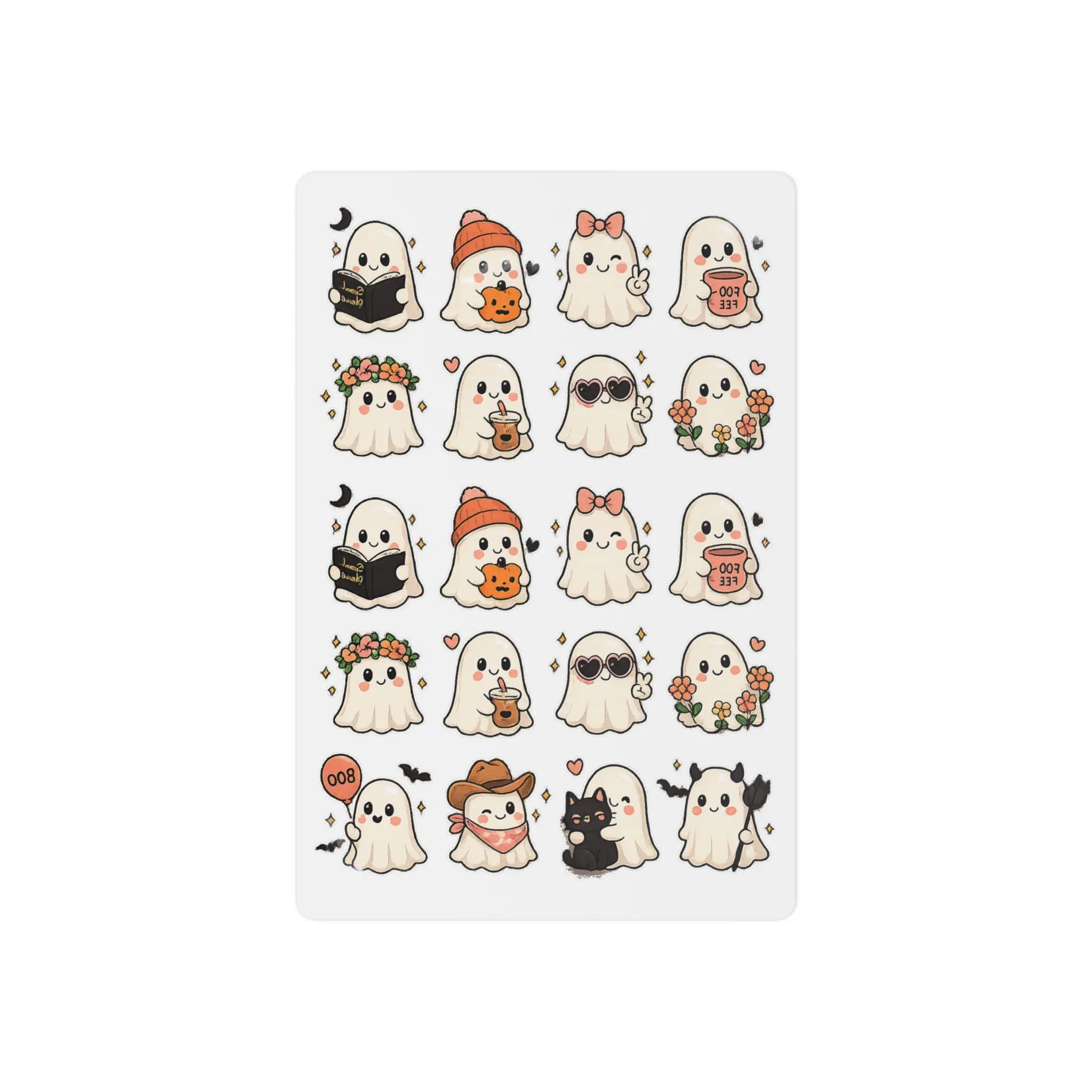 Cute Ghost Temporary Tattoos 👻 | Kawaii Halloween Tattoo Sheet | Spooky Season Party Favors