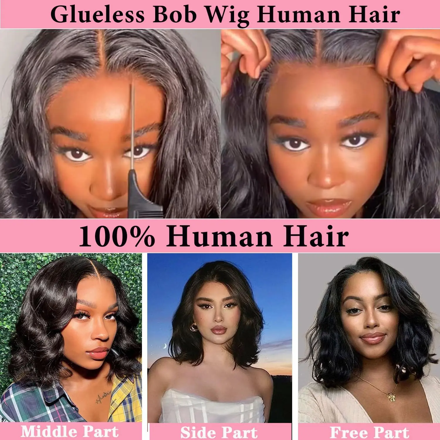 7 random wigs .. Synthetic and human The Difference Between Synthetic and Human Hair Wigs main image 3