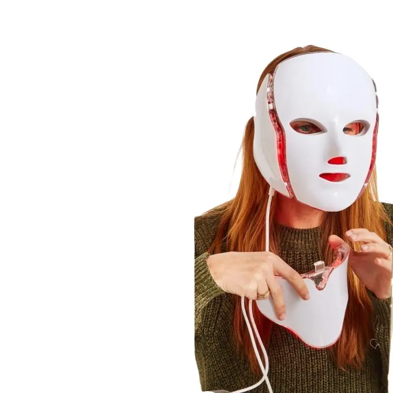 7 Color LED Facial Skincare Mask, Neck Face Light Therapy, 7 Modes LED Mask Light Therapy, Led Anti Aging, Home Skin Care, Beauty Treatment Device, Facial Machine, Multifunctional Beauty Machine, Led Photorejuvenation Mask, Beauty Devices